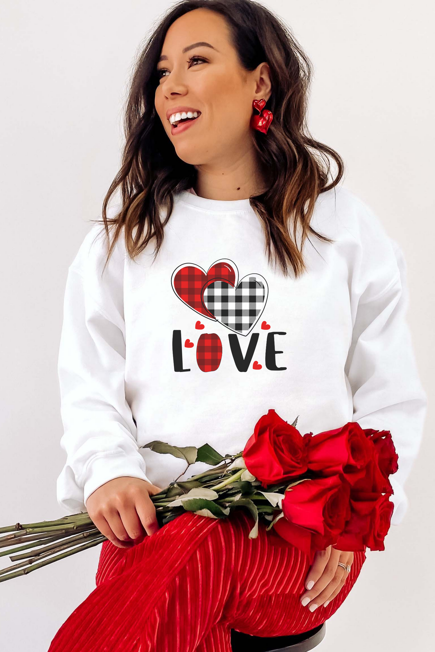 Buffalo Plaid Love Valentine's Day Sweatshirt