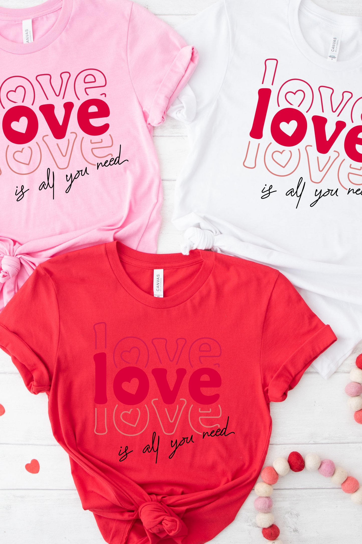 Love Is All You Need Retro Valentine's Day Graphic Tee