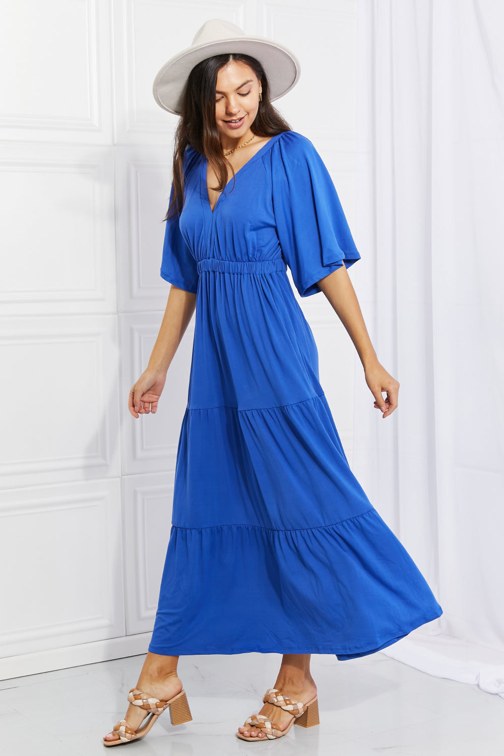 Culture Code My Muse Flare Sleeve Tiered Maxi Dress
