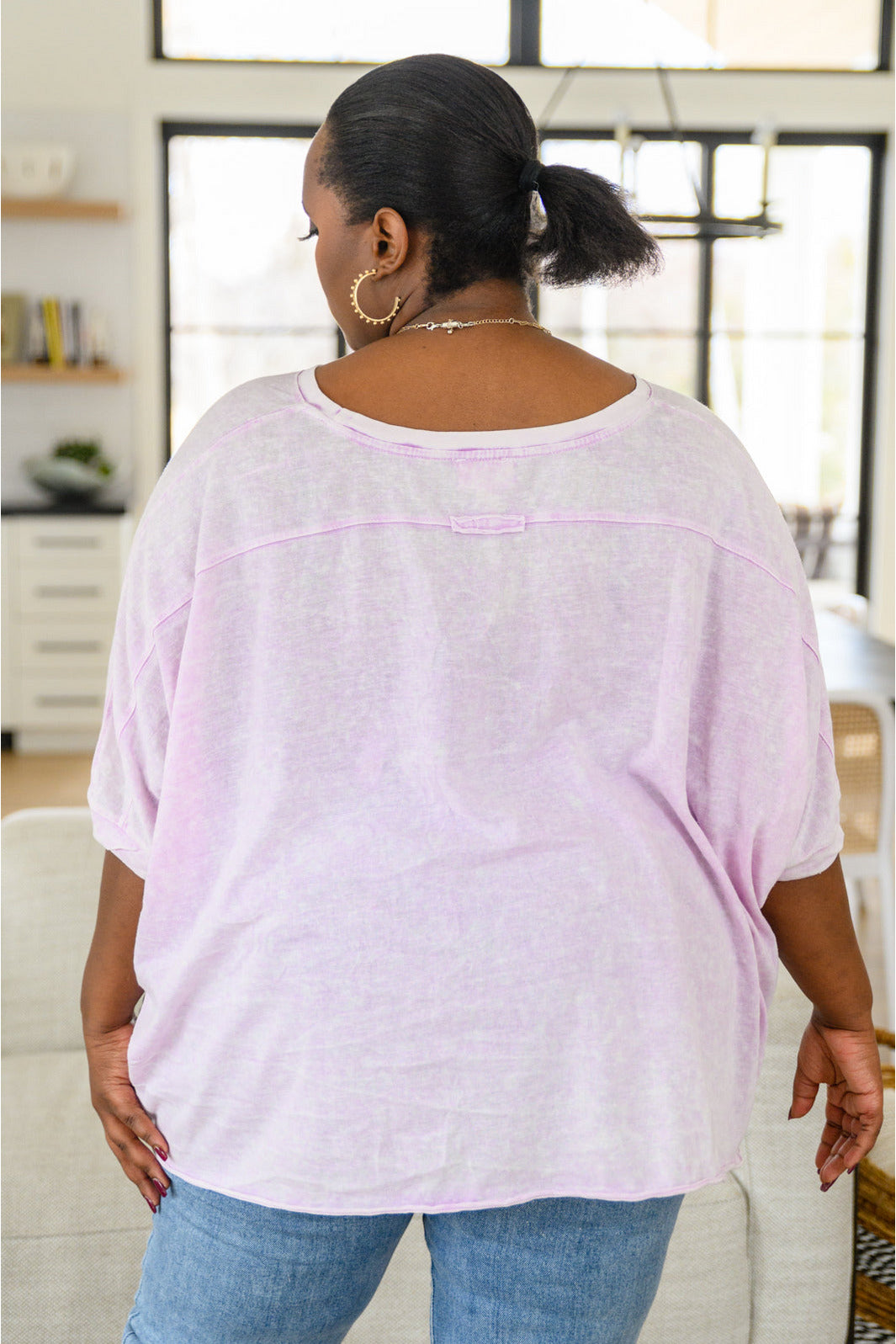 Hold Me Close Short Sleeve Top in Lavender