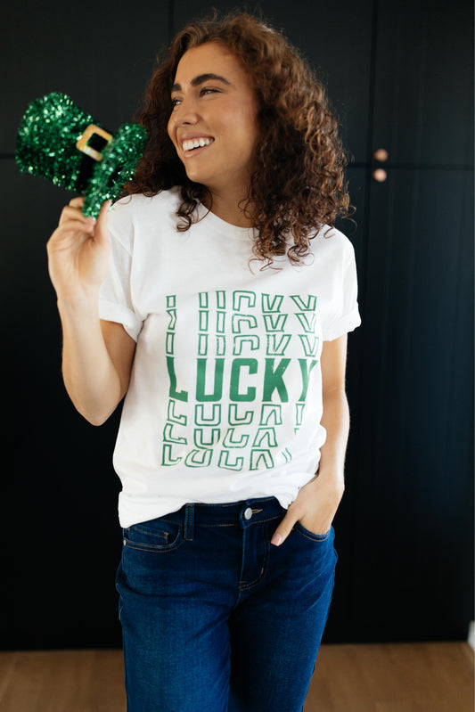 Lucky On Repeat Graphic Tee