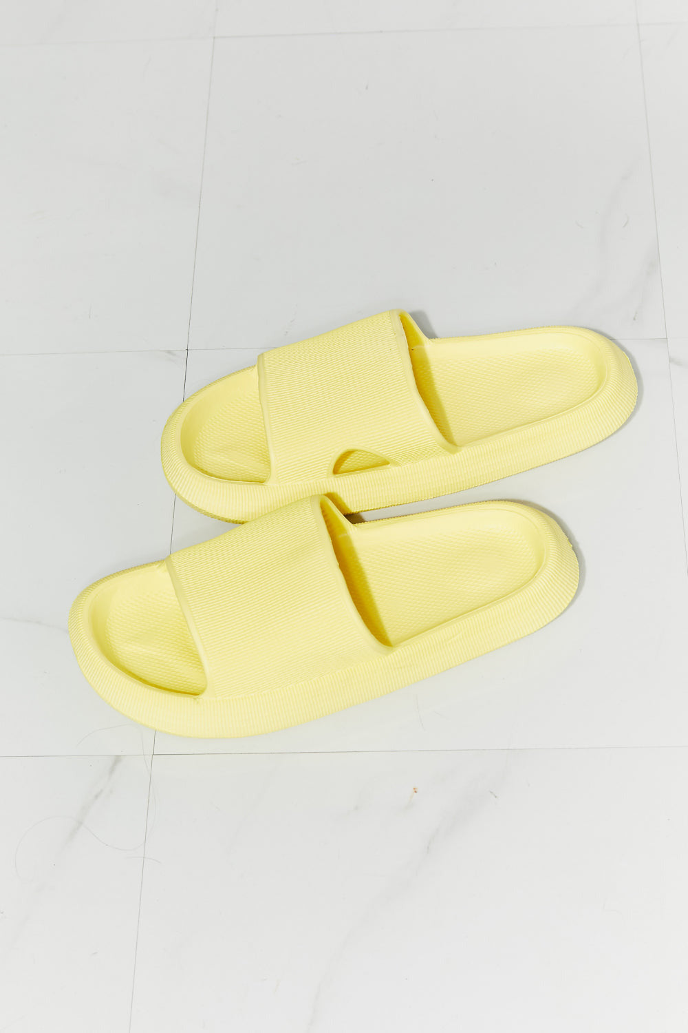 Arms Around Me Open Toe Slide Sandal in Yellow